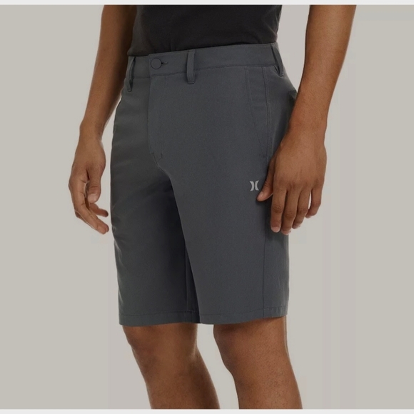 NEW Hurley Sz 36 Gray Hybrid Reflective 4-Way Stretch Water Repellant Walk Short - Picture 1 of 16